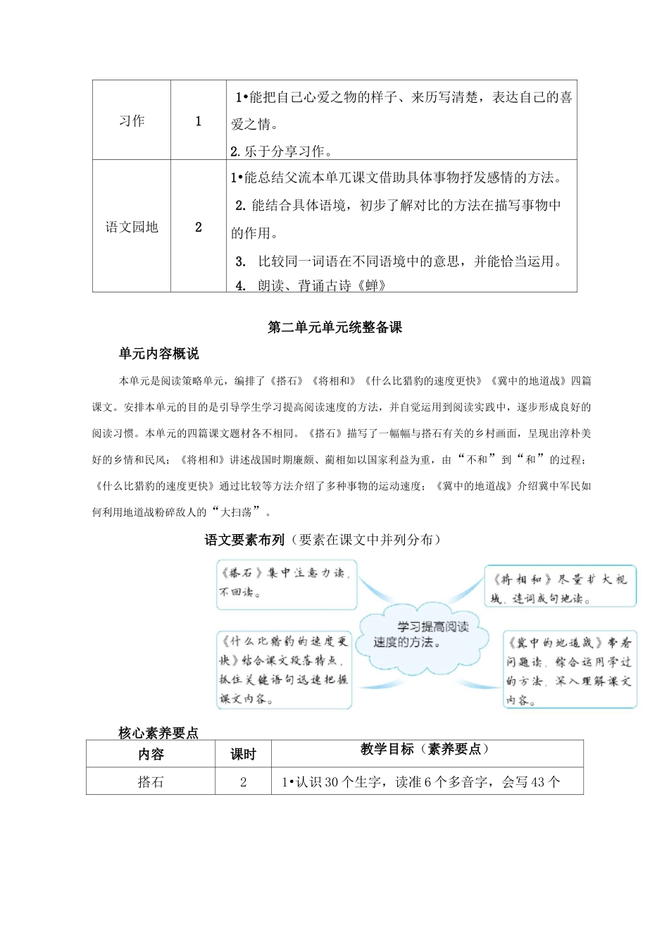 【部编版】五年级语文上册全册《单元统整》教案_第2页