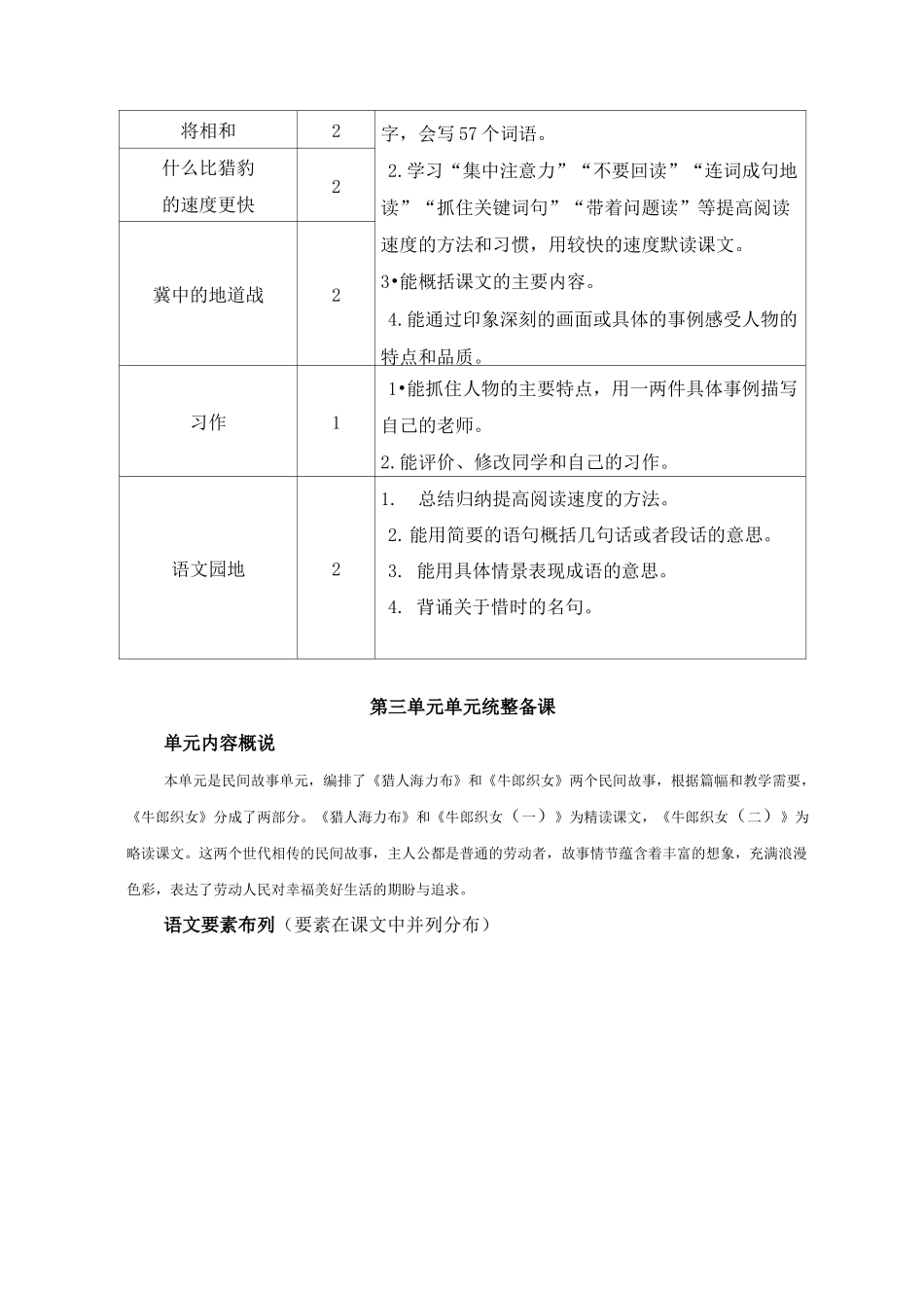 【部编版】五年级语文上册全册《单元统整》教案_第3页