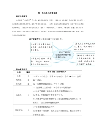 【部编版】五年级语文上册全册《单元统整》教案