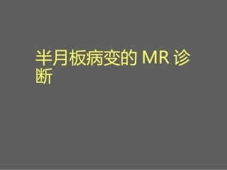 半月板病变MR诊段