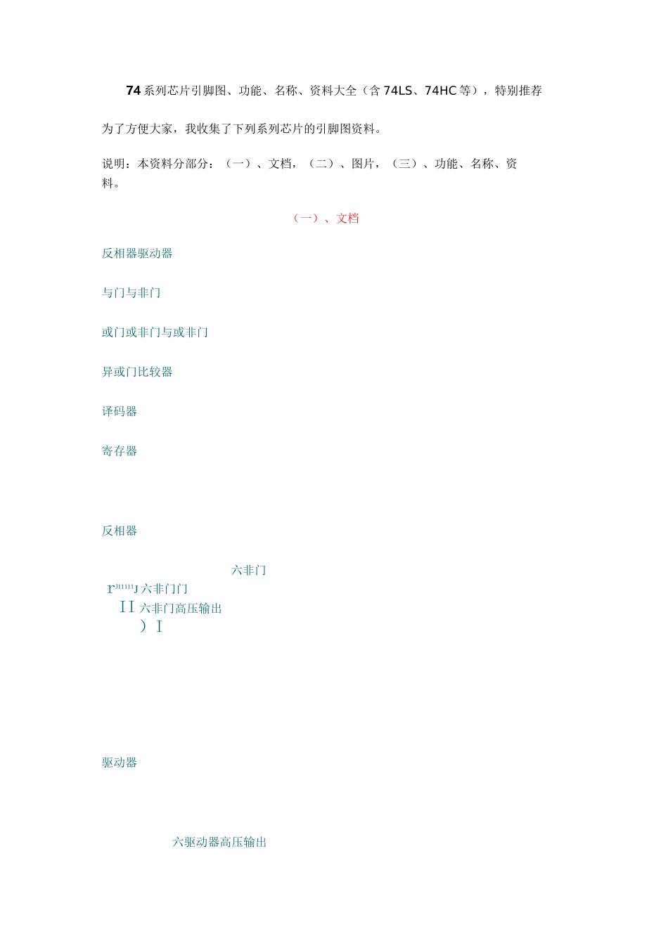 74系列芯片引脚图_第1页