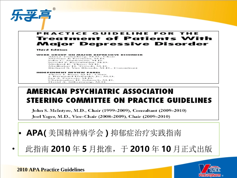 APA抑郁症治疗实践指南解读-乐孚亭_第2页