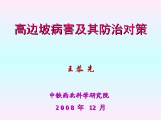 王恭先-高边坡病害及其防治对策