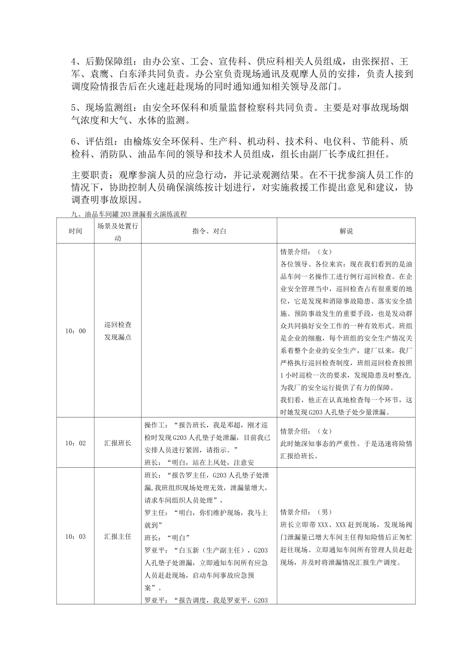 油品车间柴油罐火灾事故演练方案_第3页