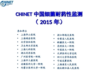 CHINET中国细菌耐药性监测(2015年)