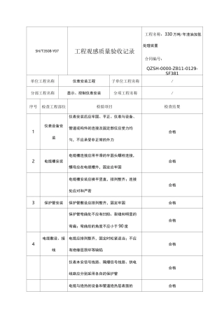 工程观感质量验收记录