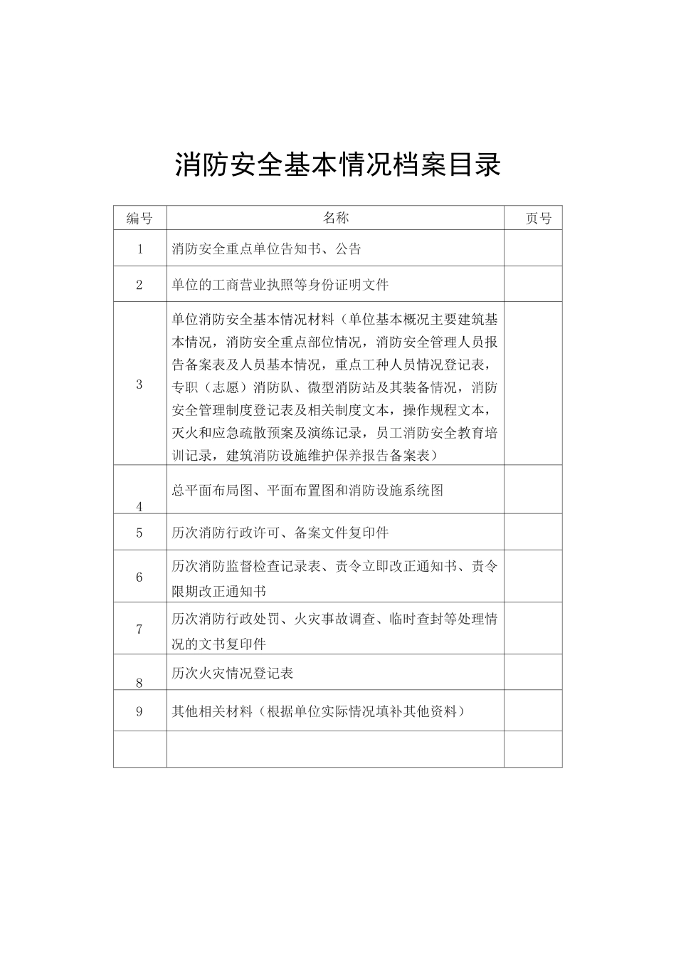 单位消防基本情况登记表_第2页