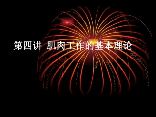 第四讲 肌肉工作的原理