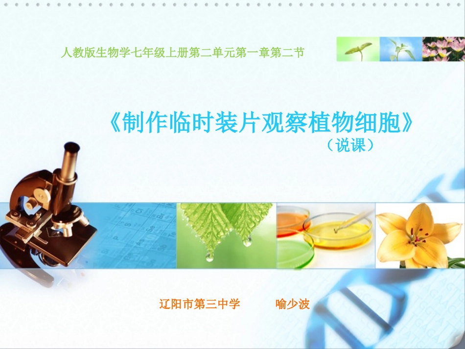 制作洋葱鳞片叶表皮观察植物细胞_第1页