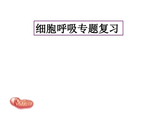 人教版教学课件《细胞呼吸》复习课件