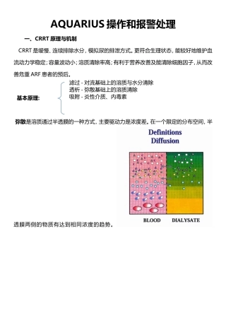 Aquarius百特血透机操作
