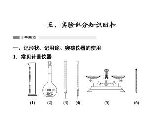 第二部分 第3讲 五、实验部分知识回扣