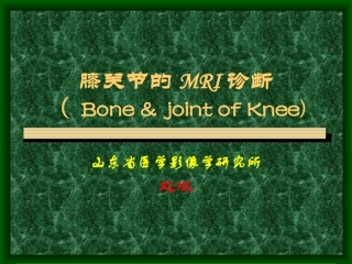 膝骨关节MRI
