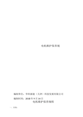 电机维护保养规程