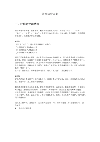 社群运营方案