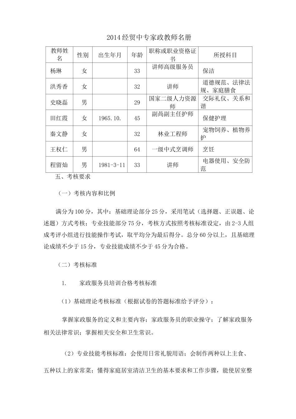 家政服务员_培训大纲及教学大纲_第2页
