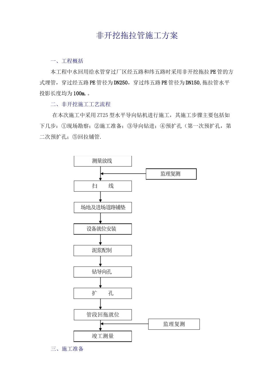 非开挖拖拉管施工方案_第1页