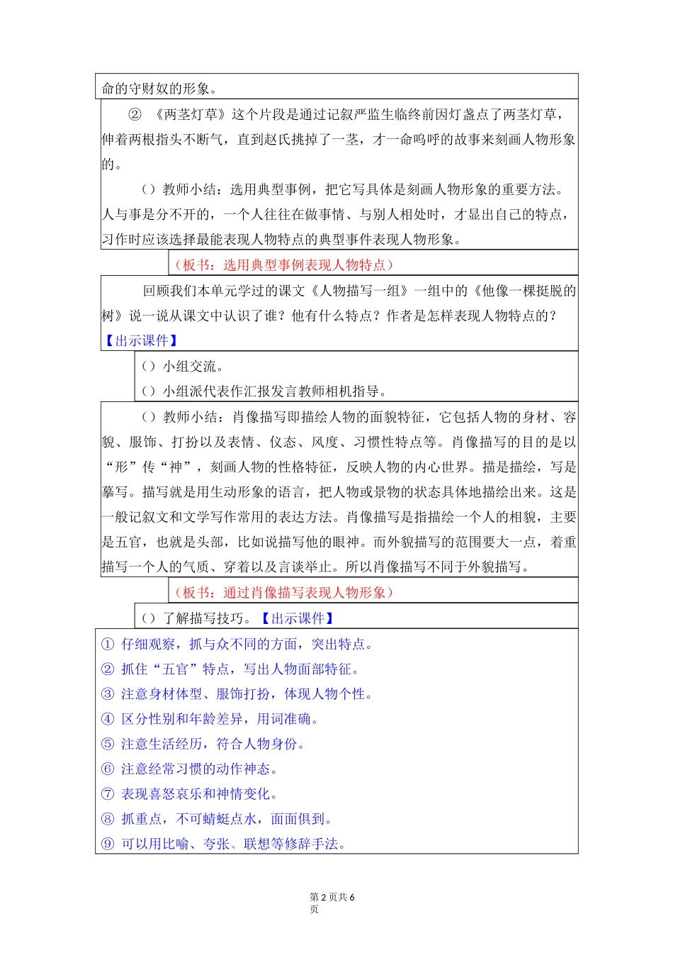 部编版小学语文 五年级下册 第五单元《交流平台 初试身手》教学设计_第2页