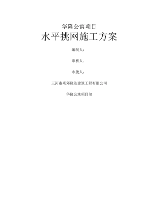 水平挑网施工方案