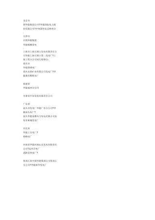 中国火力发电厂分布