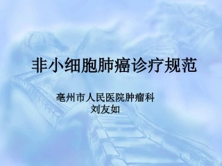 非小细胞肺癌的规范化治疗及进展刘友如S