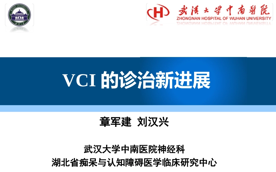 血管性认知障碍的诊治新进展-_第1页