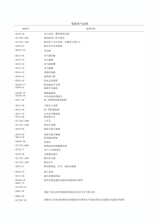 船舶电气标准汇总
