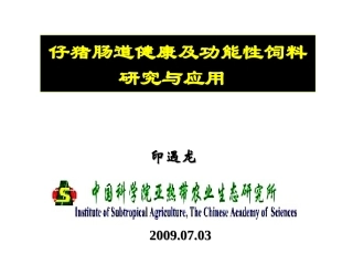 仔猪肠道健康及功能性饲料