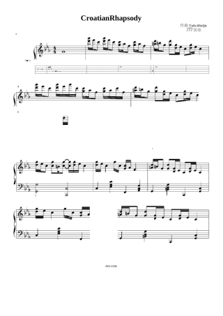 克罗地亚狂想曲钢琴谱