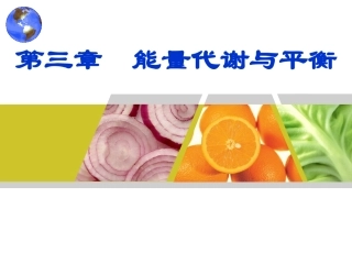 食品营养学第3章--能量代谢与平衡