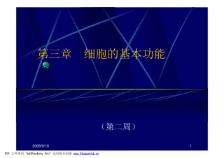 第三章 人体的基本生理功能