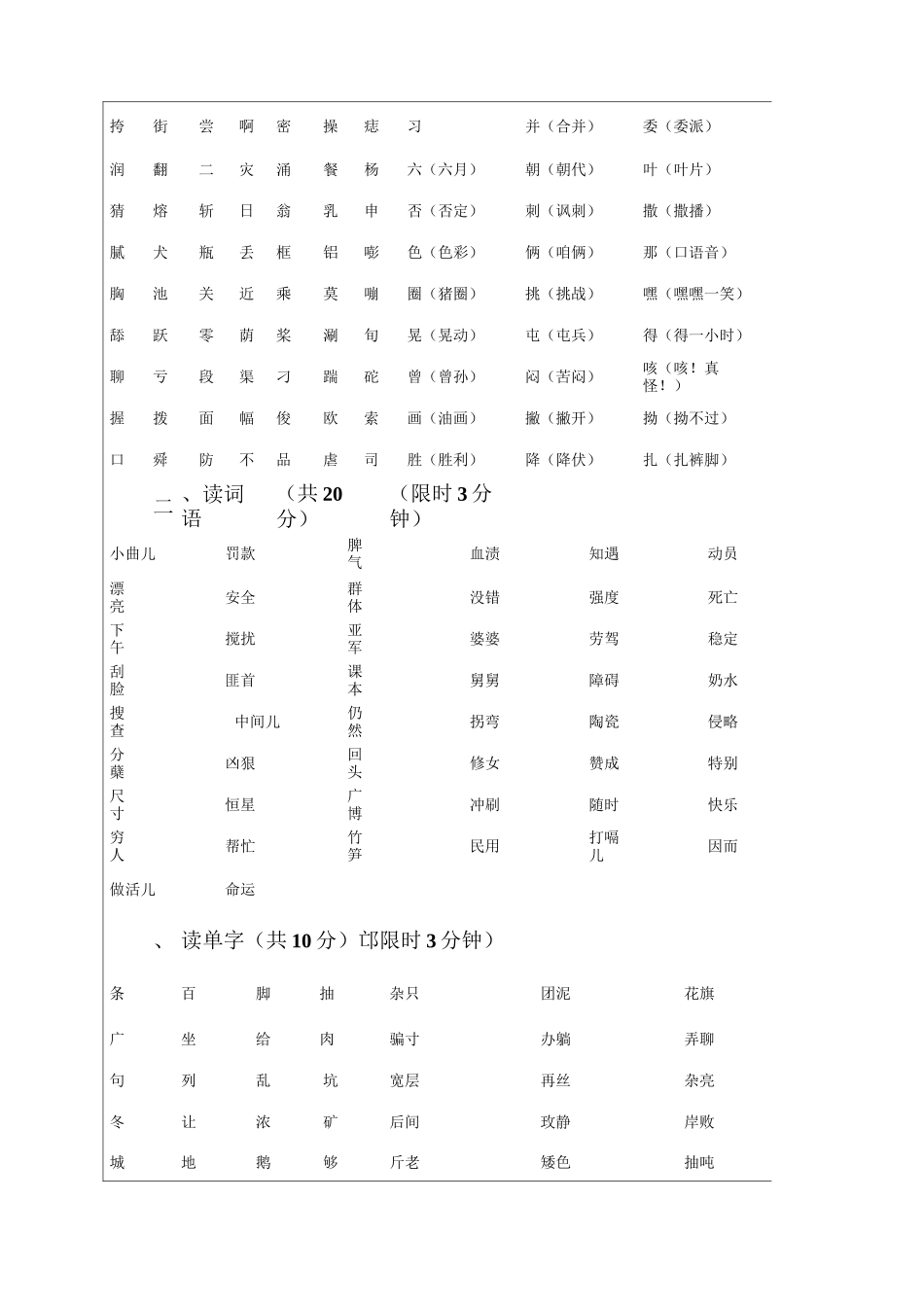 普通话水平测试字词训练_第3页