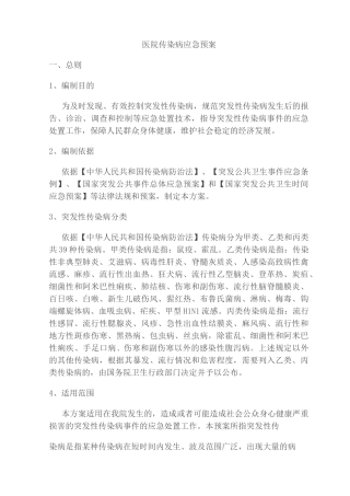(完整版)医院传染病应急预案