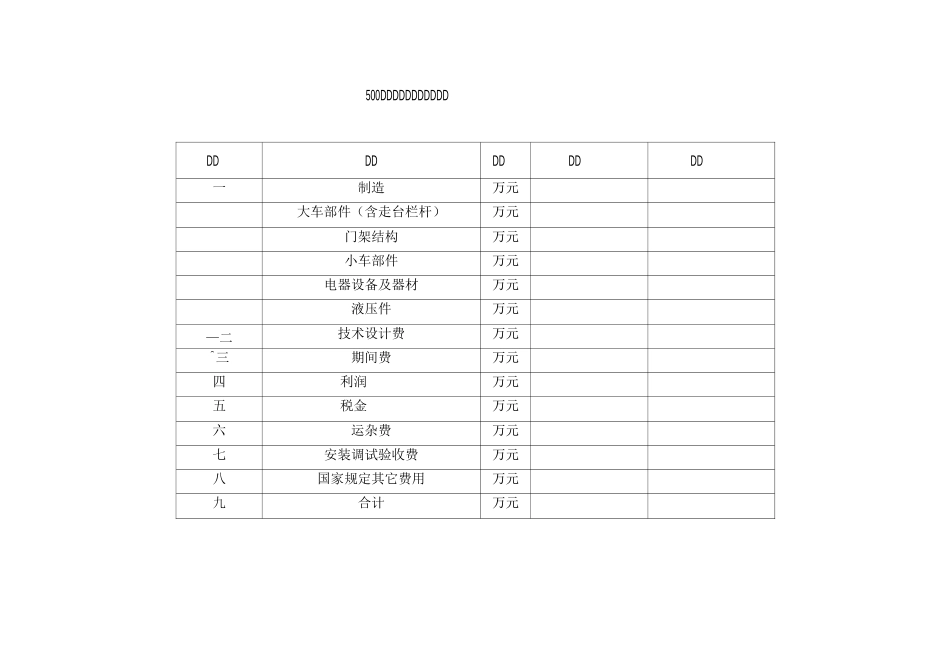 吨门式起重机报价汇总表_第1页
