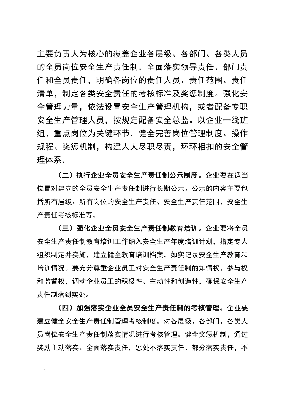 全面加强企业全员安全生产责任制专项行动实施方案_第2页
