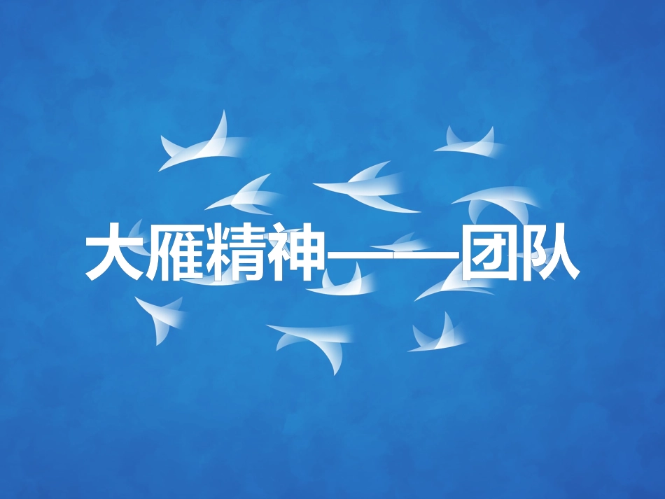 团队精神-大雁精神_第1页