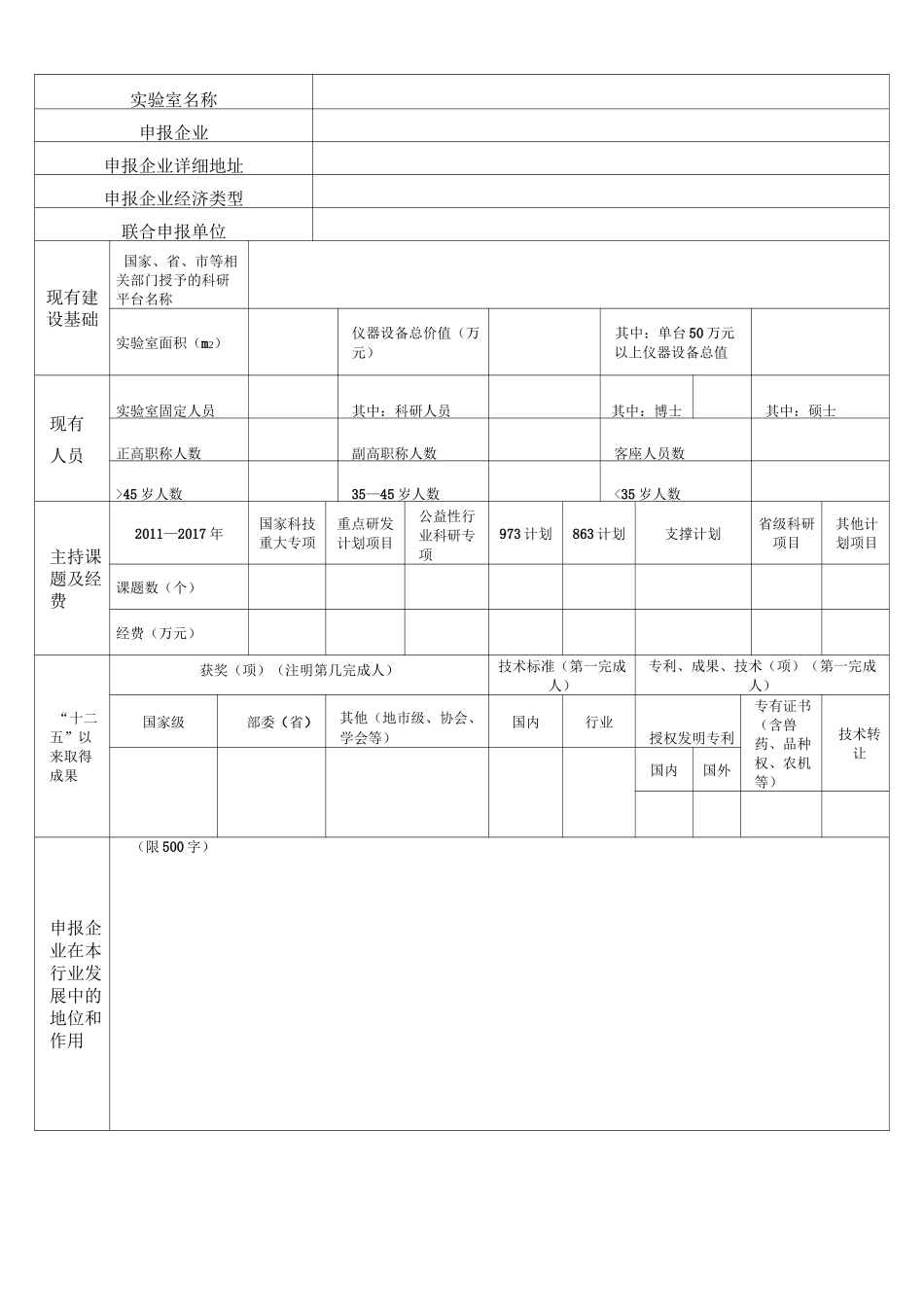 企业重点实验室申报书_第3页