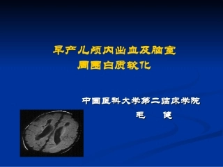 早产儿颅内出血及脑室周围白质软化--中国医大盛京医院
