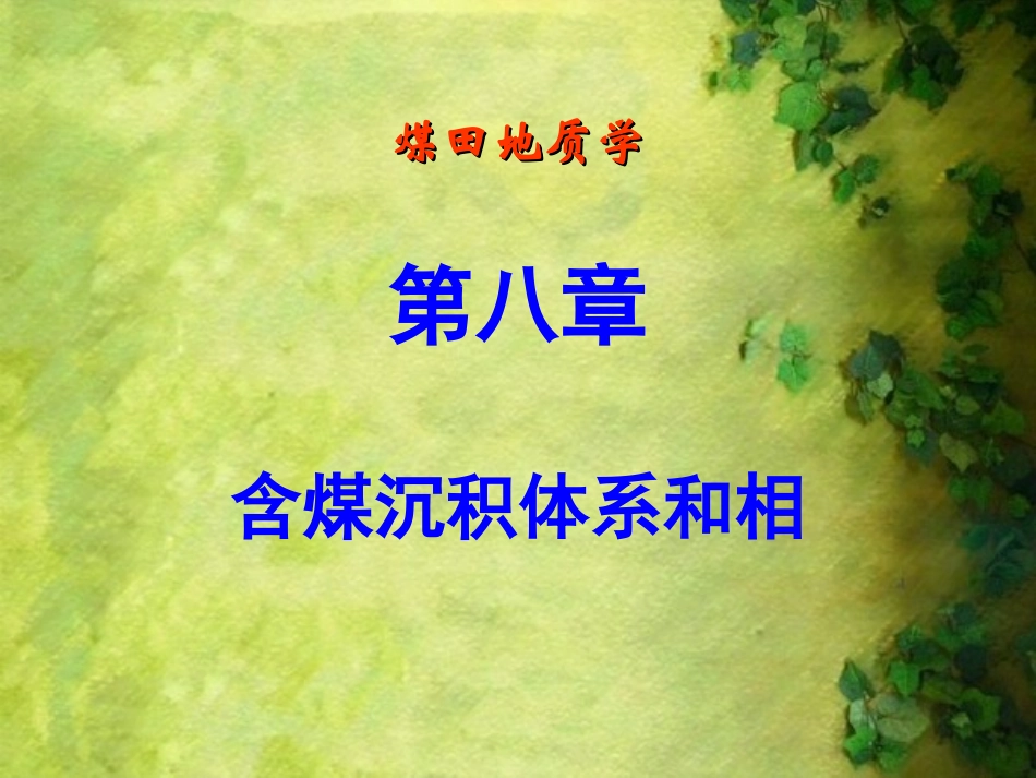 含煤沉积体系和相_第1页