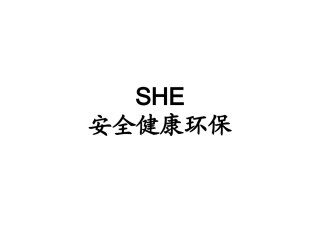 SHE(安全、健康、环保)剖析