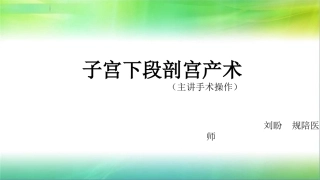 子宫下段剖宫产