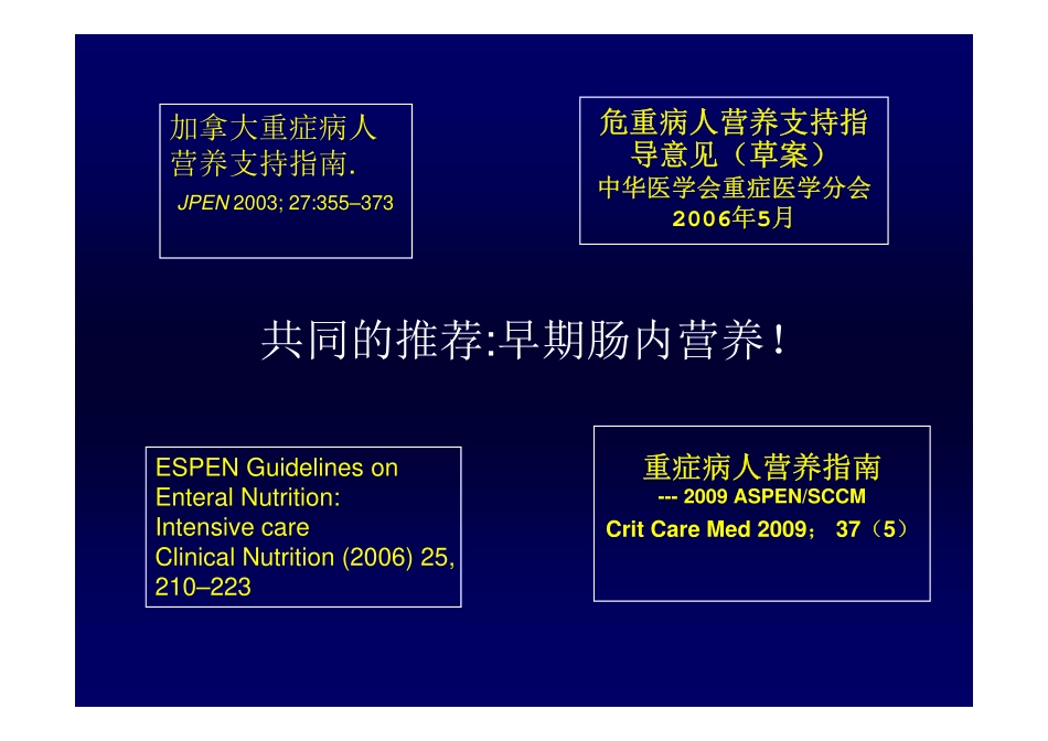 ICU病人的早期肠内营养：当前的实践与挑战2011-8-6威海 [兼容模式]_第2页