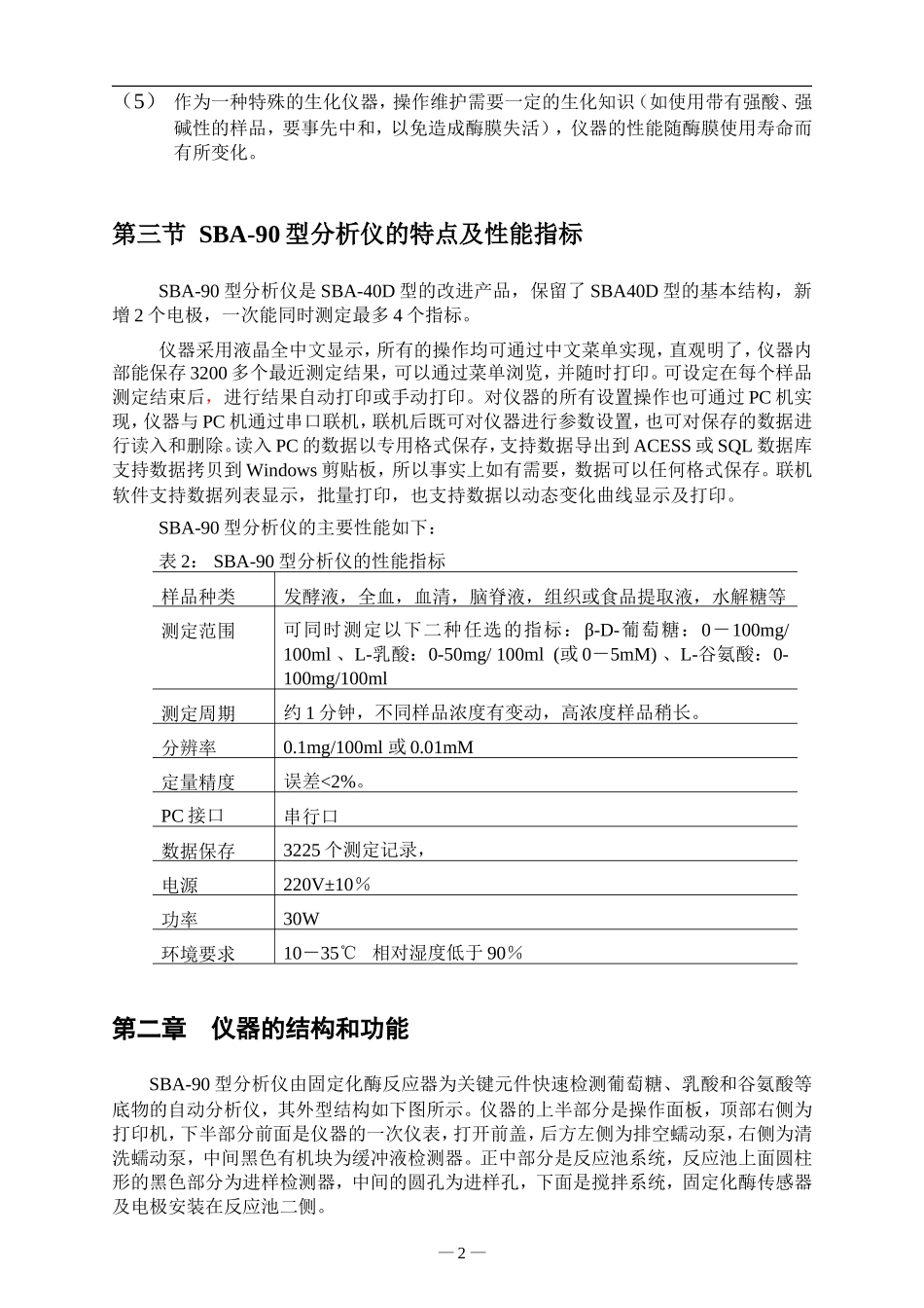 SBA-90生物传感分析仪使用说明书_第3页