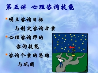 第五讲  心理咨询技能