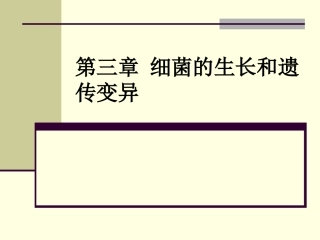 细菌的生长和遗传变异-1