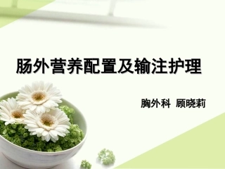 肠外营养配置与输注护理