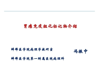 胃癌免疫组化标记物介绍
