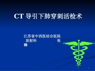 CT引导下肺穿刺活检术