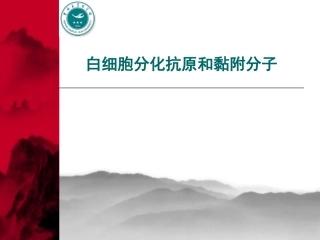 Lecture8-白细胞分化抗原和黏附分子