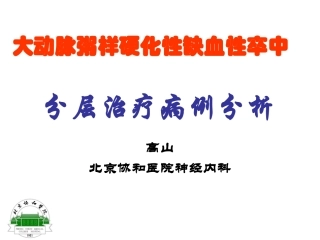 动脉粥样硬化性梗死分层病例